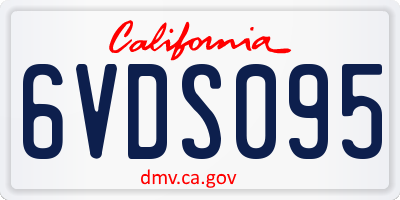 CA license plate 6VDS095