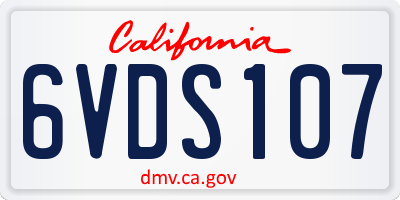 CA license plate 6VDS107