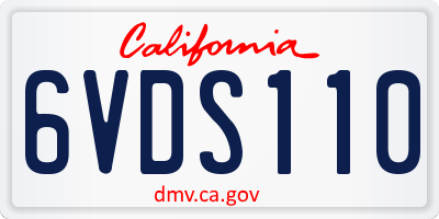 CA license plate 6VDS110