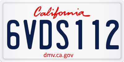 CA license plate 6VDS112