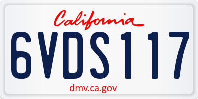 CA license plate 6VDS117