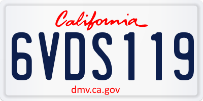 CA license plate 6VDS119