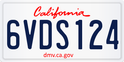 CA license plate 6VDS124