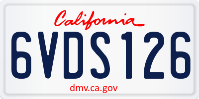 CA license plate 6VDS126