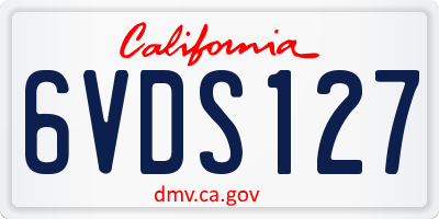 CA license plate 6VDS127