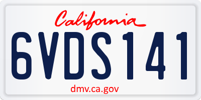 CA license plate 6VDS141