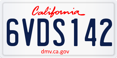 CA license plate 6VDS142