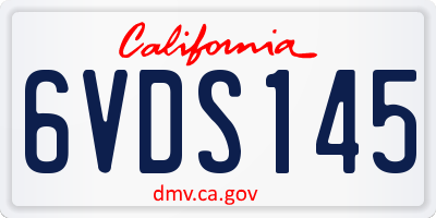 CA license plate 6VDS145