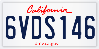 CA license plate 6VDS146