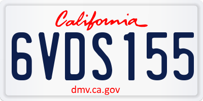 CA license plate 6VDS155