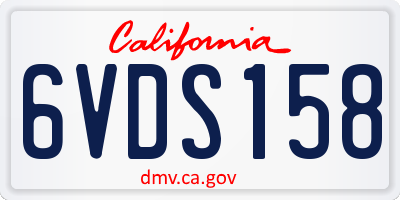 CA license plate 6VDS158