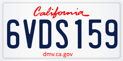 CA license plate 6VDS159