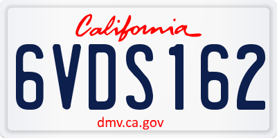 CA license plate 6VDS162