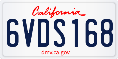 CA license plate 6VDS168