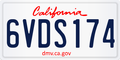 CA license plate 6VDS174