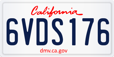 CA license plate 6VDS176