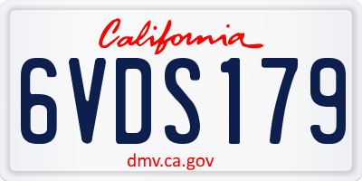 CA license plate 6VDS179
