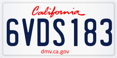 CA license plate 6VDS183