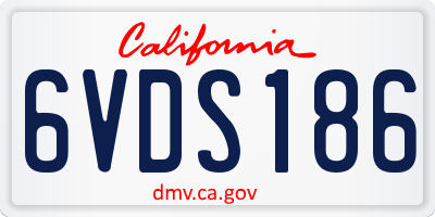 CA license plate 6VDS186