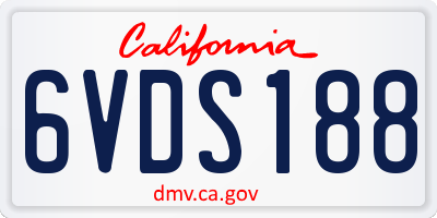 CA license plate 6VDS188