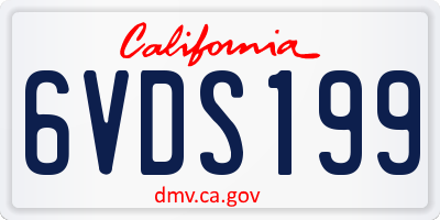 CA license plate 6VDS199