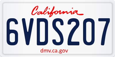 CA license plate 6VDS207