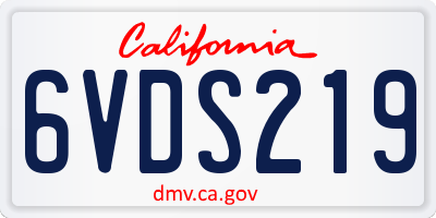 CA license plate 6VDS219