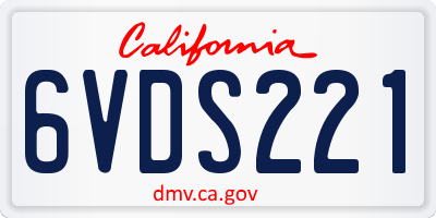 CA license plate 6VDS221