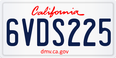 CA license plate 6VDS225