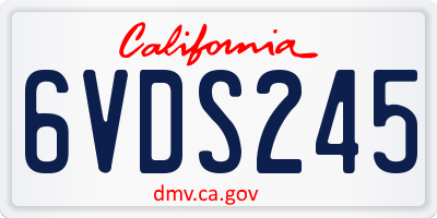 CA license plate 6VDS245