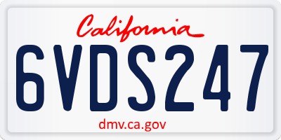 CA license plate 6VDS247