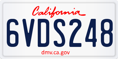 CA license plate 6VDS248