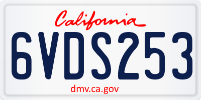 CA license plate 6VDS253