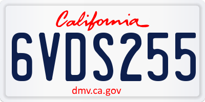 CA license plate 6VDS255