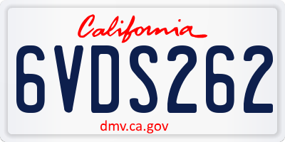 CA license plate 6VDS262