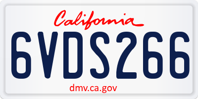 CA license plate 6VDS266