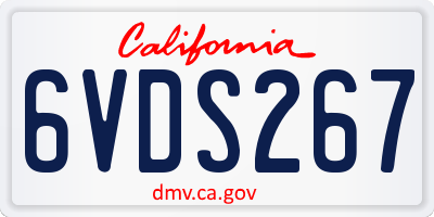 CA license plate 6VDS267