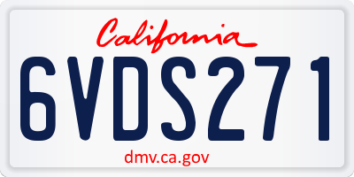 CA license plate 6VDS271