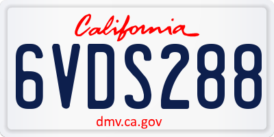 CA license plate 6VDS288