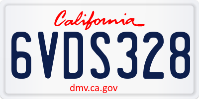 CA license plate 6VDS328