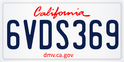 CA license plate 6VDS369