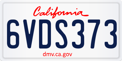 CA license plate 6VDS373