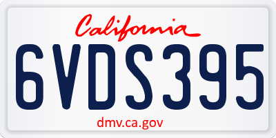 CA license plate 6VDS395