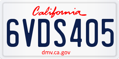 CA license plate 6VDS405