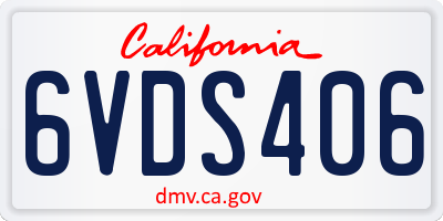 CA license plate 6VDS406