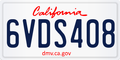 CA license plate 6VDS408