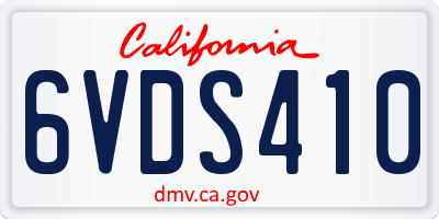 CA license plate 6VDS410