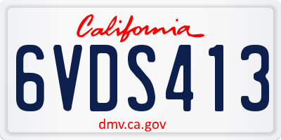 CA license plate 6VDS413