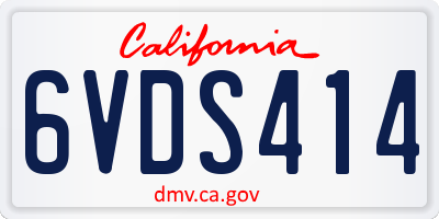CA license plate 6VDS414