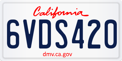 CA license plate 6VDS420